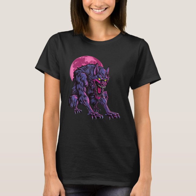 Full Moon Werevarars Horror Graphic T Shirt (Framsida)
