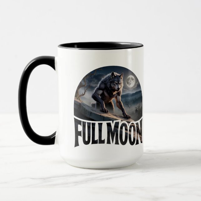 Full Moon Werevarg - Gothic Fantasy Horror Mugg (Vänster)