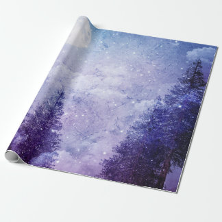 Full Moon Winter Lila Forest Presentpapper