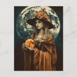 Full Moon Witch Vykort