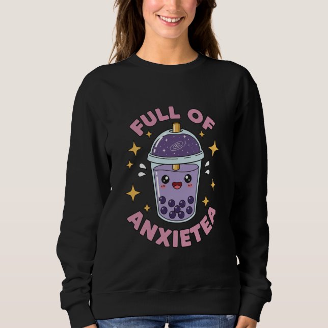 Full of Anxietea Funny Cute Kawaii Pastel Goth T Shirt (Framsida)