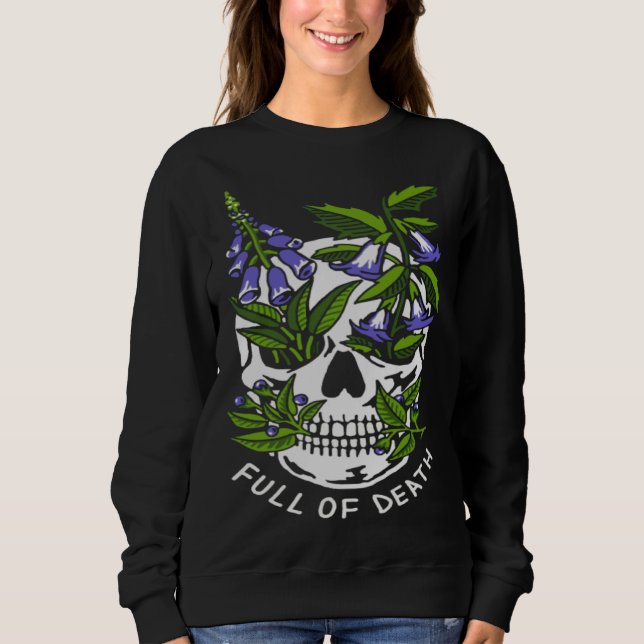 Full Of Death  Skalle Botanisk T Shirt (Framsida)