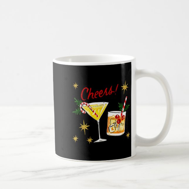 Full Of Holiday Srit Cheers Martini Christmas Drin Kaffemugg (Höger)