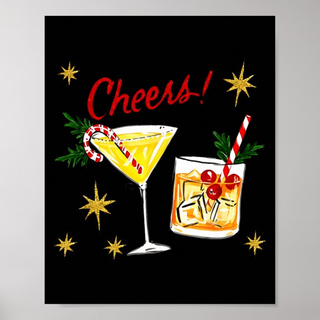 Full Of Holiday Srit Cheers Martini Christmas Drin Poster (Framsidan)