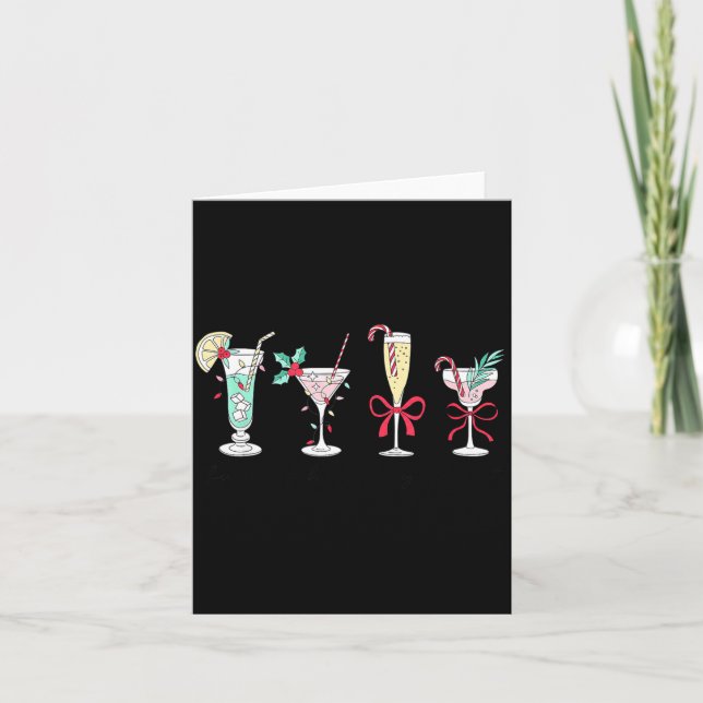 Full Of Holiday Srit Christmas Drinks Martini Tail Kort (Framsida)