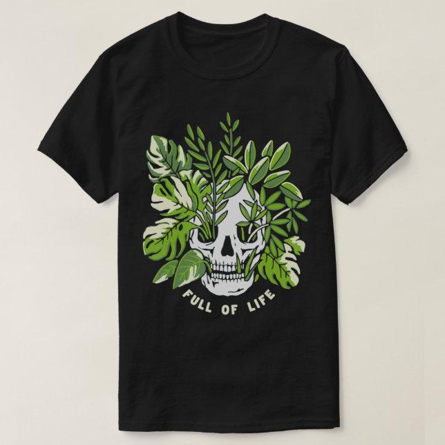 Full Of Life Skull Gardening  T Shirt (Design framsida)