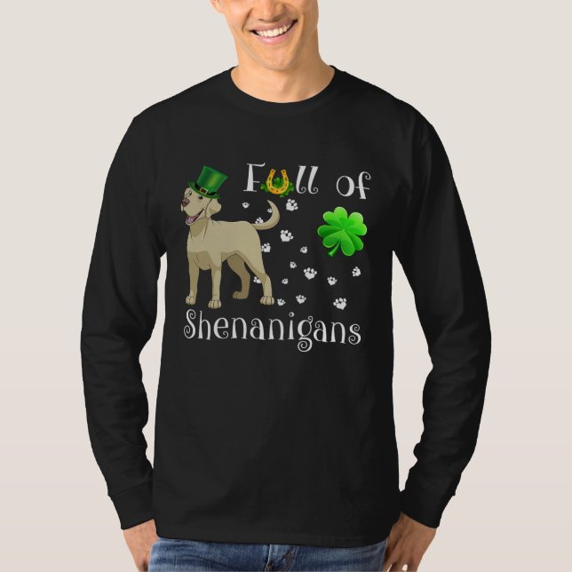 Full Of Shenanigans labrador Dog Irish T Shirt (Framsida)