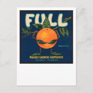 Full - Orangekratsetikett Vykort
