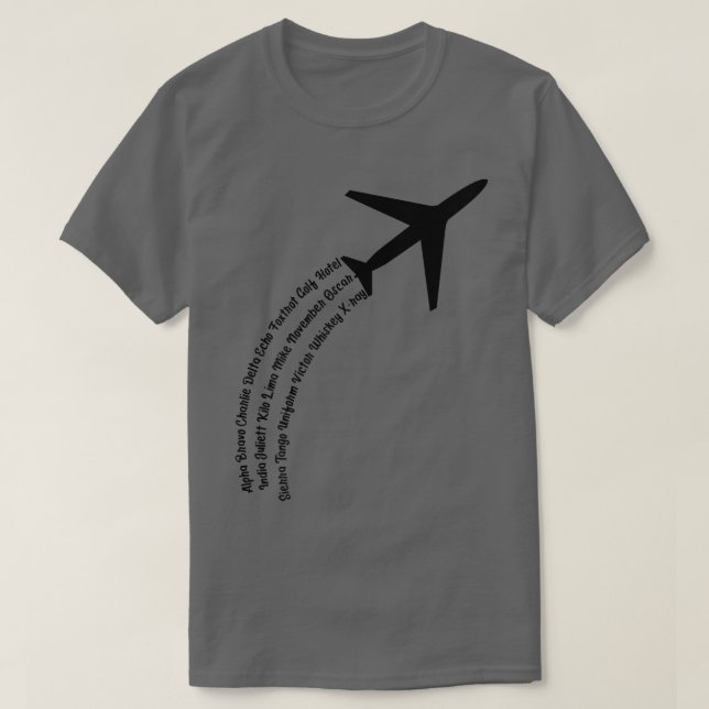 Full Phonetic AlphabetCute Plane Letters Tee Premi (Design framsida)