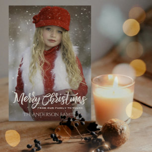 Full Photo Merry Christmas, Argyle Julkort