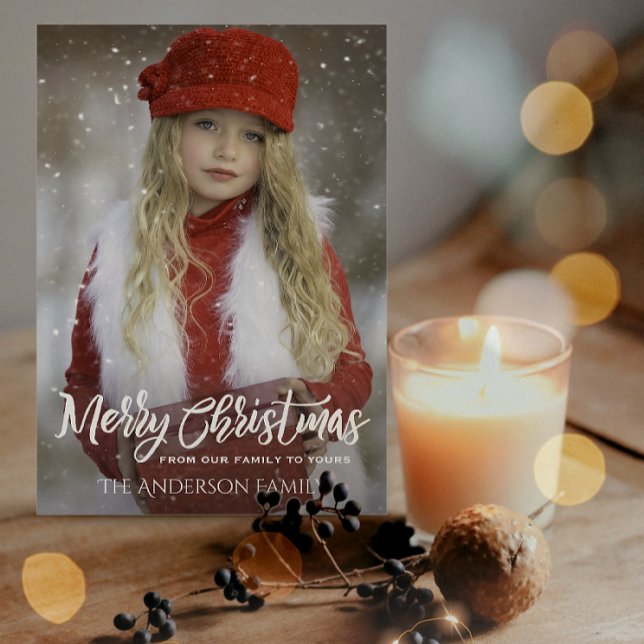 Full Photo Merry Christmas, Argyle Julkort (Skapare uppladdad)