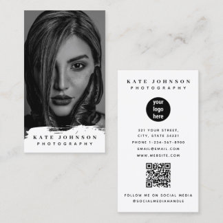 Full Photo Modern Photography Business Logo  Visitkort
