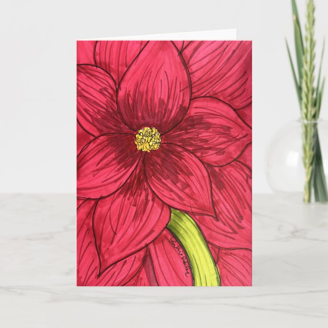 Full Red Flower Blank Kort (Framsida)