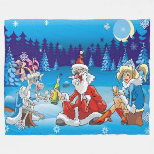 full Santa ful julafton Fleecefilt