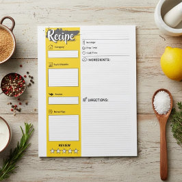 Full Size Cooking Papers | Blank Recipe Pages  Anteckningsblock