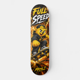 Full Speed Black Gold Monster Street Racing Art Mini Skateboard Bräda 18,5 Cm