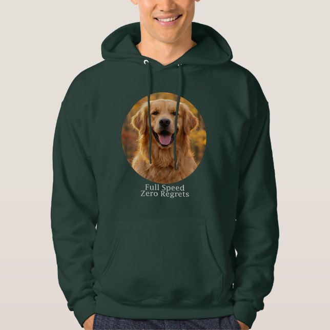 Full Speed Zero Regrets Guld Hoodie (Framsida)