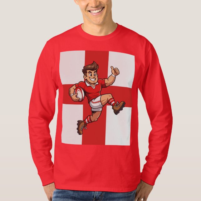 Full Sprint Victory Cheerful Rugby Hero T Shirt (Framsida)