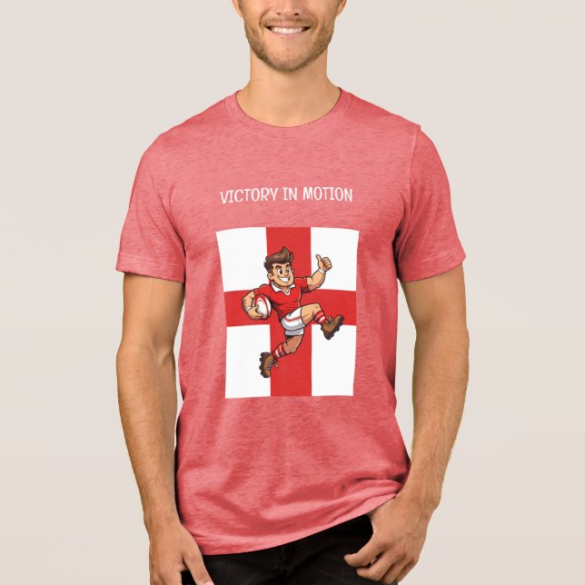 Full Sprint Victory Cheerful Rugby Hero T Shirt (Framsida)