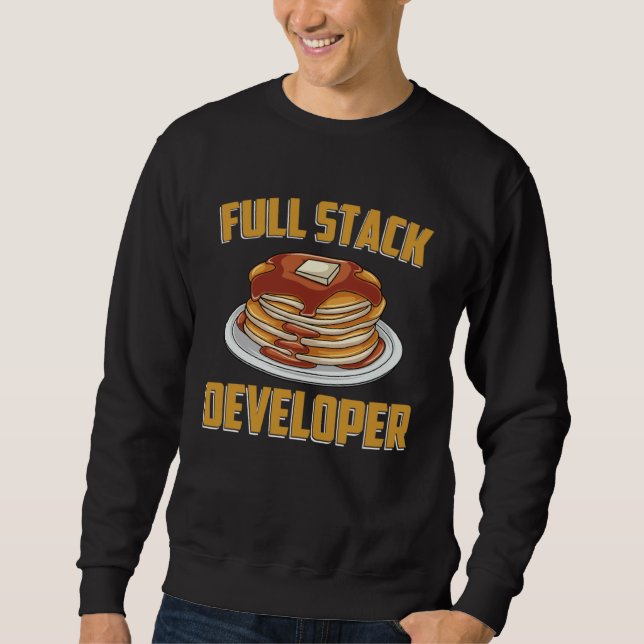 Full Stack Developer  Computer Programmer Pancake  Lång Ärmad Tröja (Framsida)