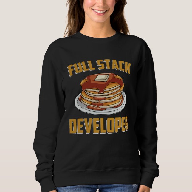 Full Stack Developer  Computer Programmer Pancake  T Shirt (Framsida)