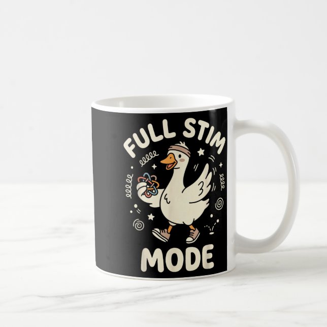 Full Stim Läge Rolig Gås Au Medvetenhet Adhd Kaffemugg (Höger)