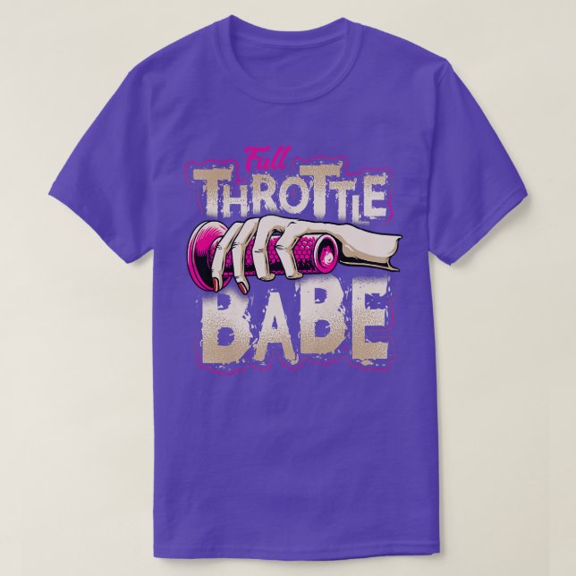FULL-THROTTLE BABE Biker Dirt-bike Motocross Tee t (Design framsida)