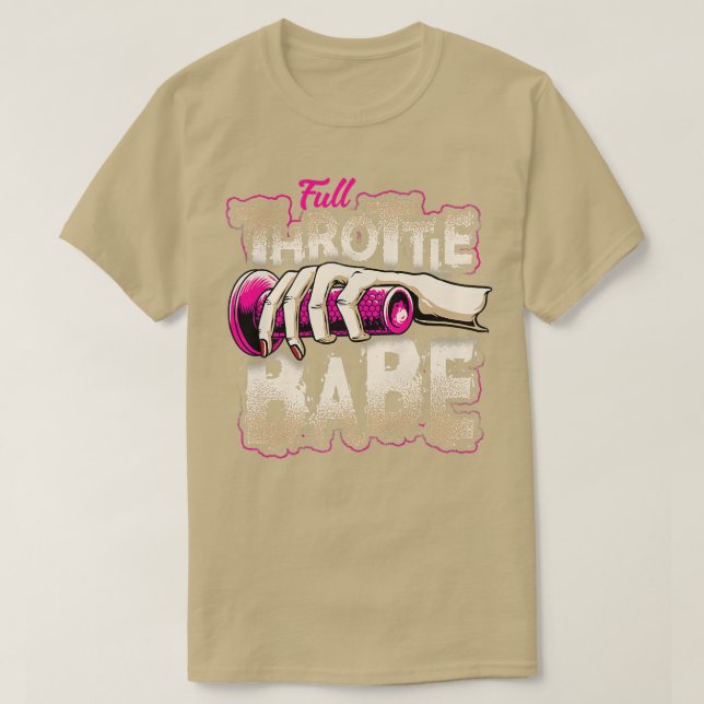 FULL-THROTTLE BABE Biker Dirt-bike Motocross Tee t (Design framsida)