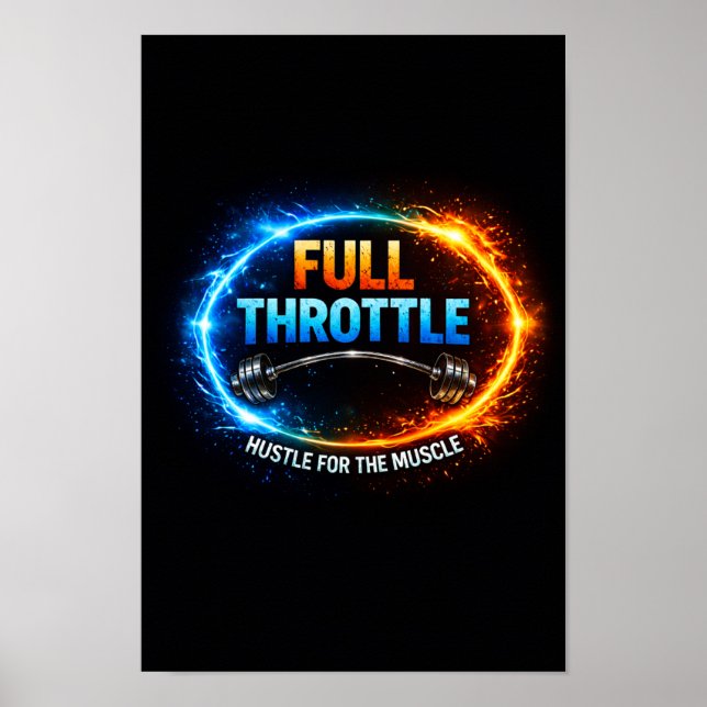 Full Throttle Hustle för Muscle Gym-affischen | M Poster (Framsidan)