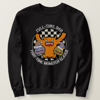 Full-Time Dad Part-Time Monster Slayer Funny  Lång Ärmad Tröja
