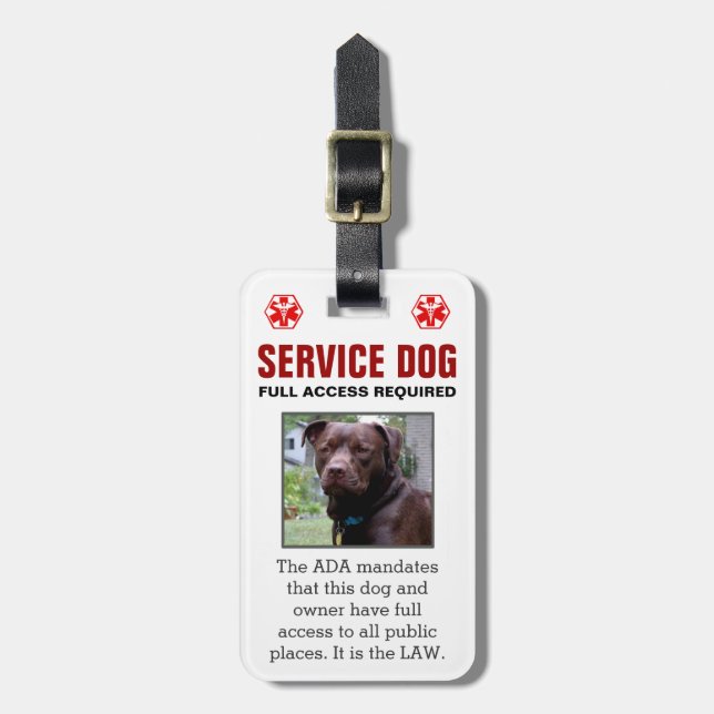 Full tjänste- hund - ta fram det krävda emblem bagagebricka (Vertikal Framsida)