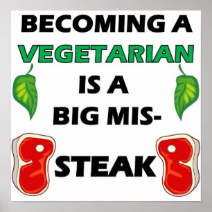 Full vegetarisk Steak Poster