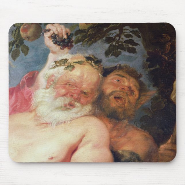 Fulla Silenus som stöttas av Satyrs, c.1620 Musmatta (Framsidan)