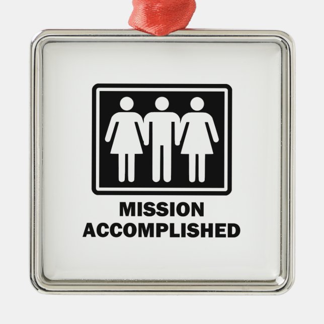 Fulländad Threesome för beskickning Julgransprydnad Metall (Framsidan)