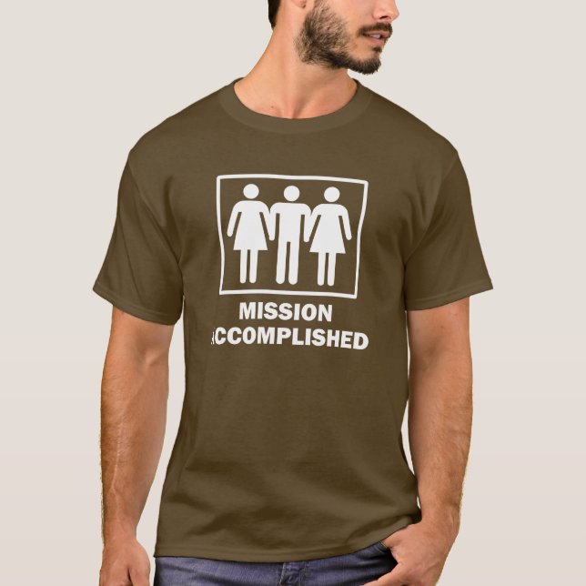 Fulländad Threesome för beskickning T Shirt (Framsida)