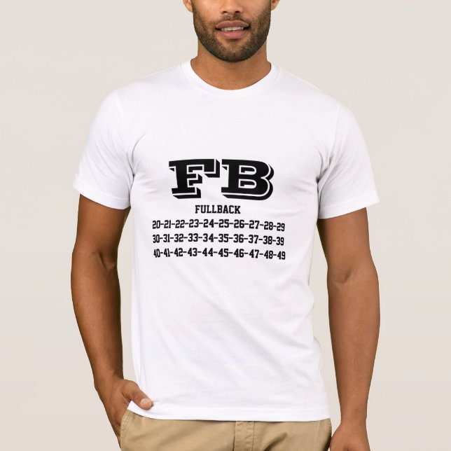 Fullback jersey numbers t shirt (Framsida)