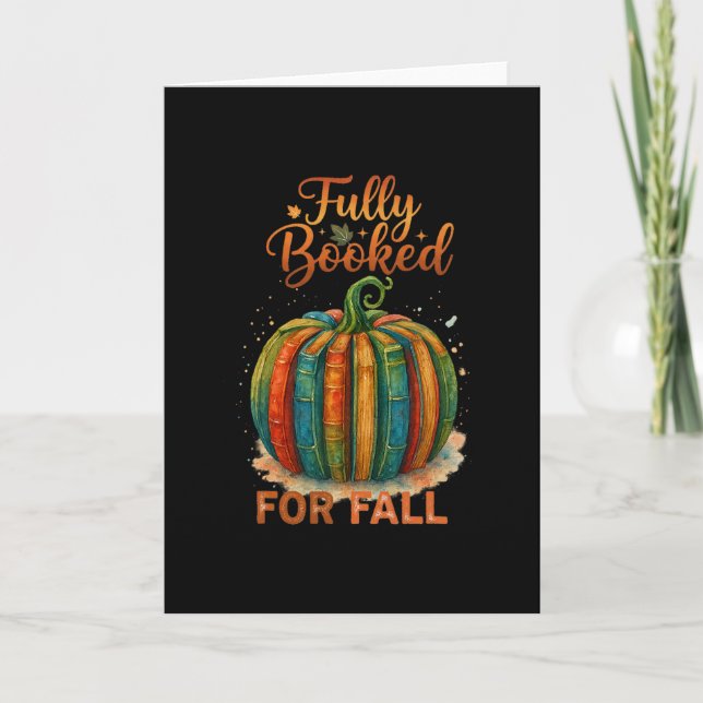Fullbokad för höstböcker pumpa höst tack kort (Framsida)