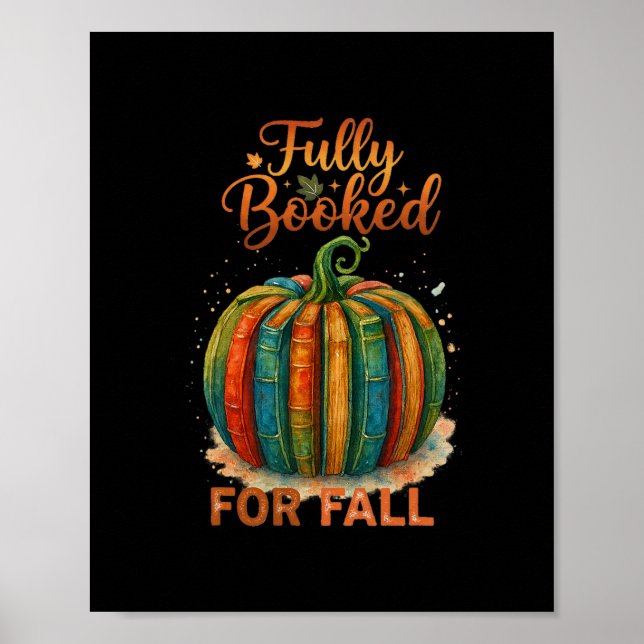 Fullbokad för höstens böcker pumpa höst tack poster (Framsidan)