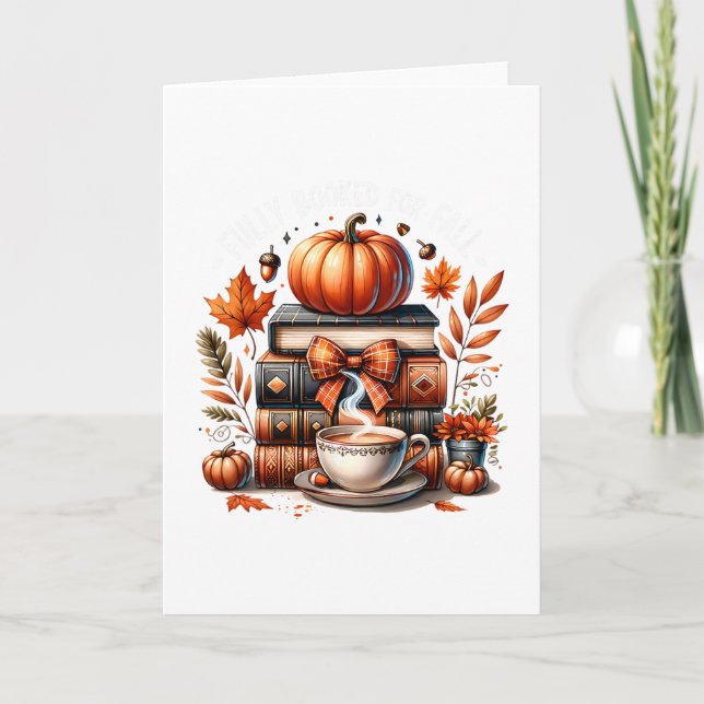 Fullbokad för höstens böcker Pumpkin höst tack  Kort (Framsida)