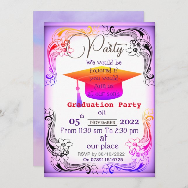 Fullborda examen   inbjudningar (Fram/baksida)