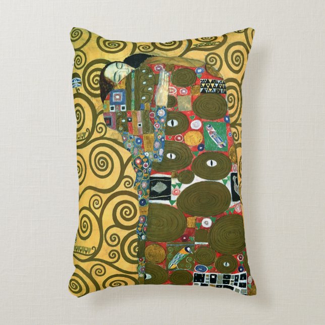 Fullbordan aka Kyssen av Gustav Klimt Prydnadskudde (Framsidan(Vertikal))