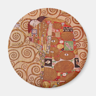 Fullbordande av Gustav Klimt, Vintage Art Nouveau Magnet
