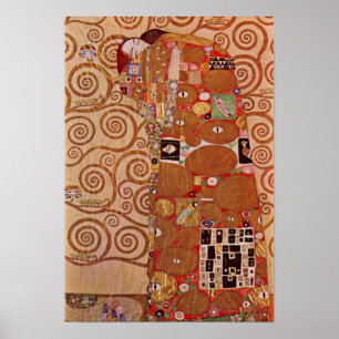 Fullbordande av Gustav Klimt, Vintage Art Nouveau Poster