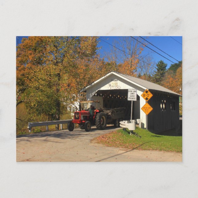 Fuller Black Falls Covered Bridge Montgomery VT T Vykort (Framsida)