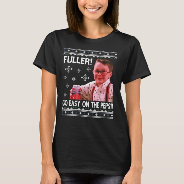 Fuller dricker pepsi Hemma Alone T Shirt (Framsida)