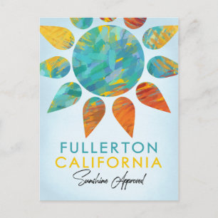 Fullerton California Sunshine Travel Vykort