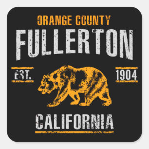 Fullerton Fyrkantigt Klistermärke