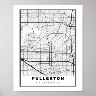 Fullerton Karta Poster