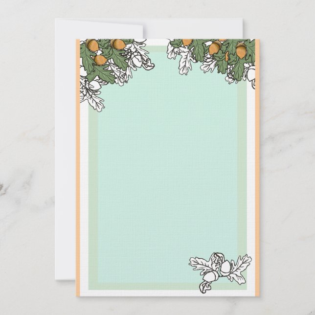 fullföljande för linne för ekollonbröllopinbjudan inbjudningar (Framsida)