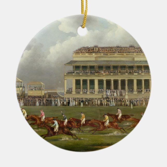 Fullföljandet av Epsomen Derby i 1822 Julgransprydnad Keramik (Framsidan)